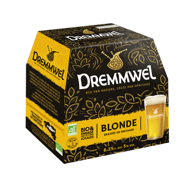 Bière blonde Bio 5° DREMMWEL, 6x25cl