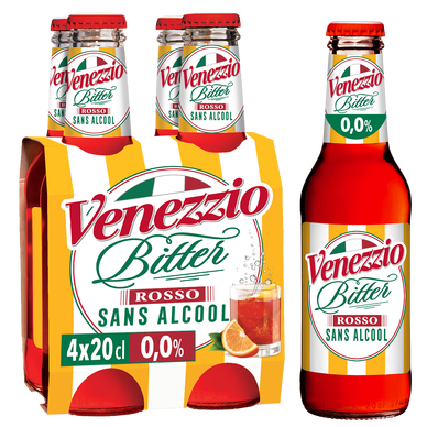 Bitter Rosso sans alcool VENEZZIO, 4x20cl
