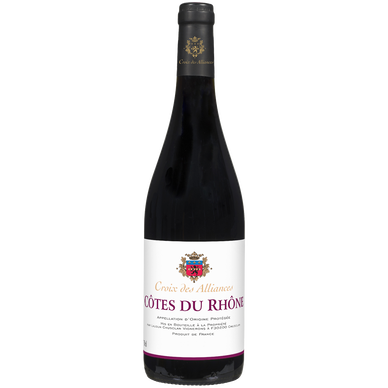 Vin rouge Côtes du Rhône AOP rouge Croix des Alliances, HVE 75cl