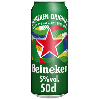 Bière blonde HEINEKEN, 5° boîte de 50cl