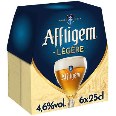 Bière blonde cuvée légère AFFLIGEM, 4,6° pack de 6x25cl