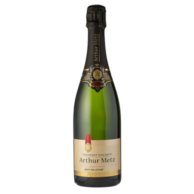 Vin blanc pétillant Crémant d'Alsace brut millésimé ARTHUR METZ, bouteille de 75cl