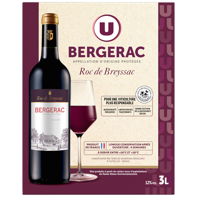Bergerac AOP rouge Roc de Breyssac fontaine à vin 3L