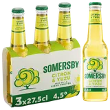 Bière aromatisée citron yuzu SOMERSBY, 4,5° - Bouteilles 3x27,5cl
