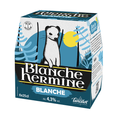 Bière blanche, HERMINE, pack de 6 bouteilles de 25cl