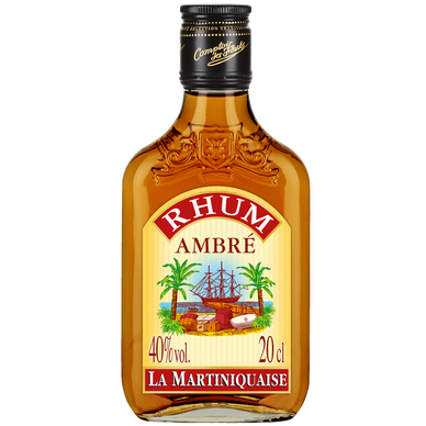 Rhum ambré LA MARTINIQUAISE, 40°, 20cl s/blister