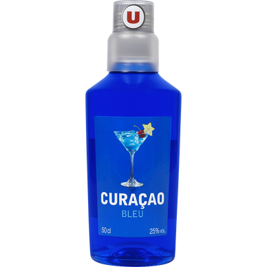 Liqueur Curaçao bleu, 25°, bouteille de 50cl