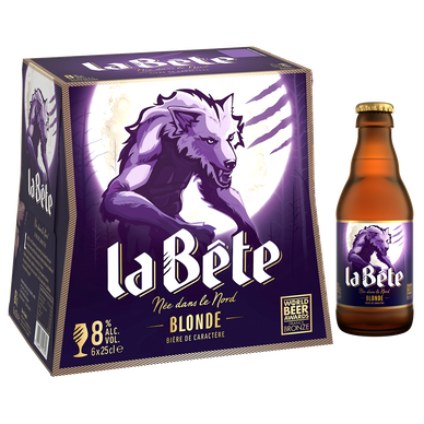 Bière blonde LA BÊTE, 8° - Bouteille 6x25cl