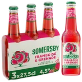 Bière aromatisée framboise grenade SOMERSBY, 4,5° - Bouteilles 3x27,5cl
