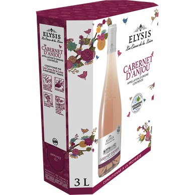 Vin rosé Cabernet d'Anjou AOP Elysis, fontaine à vin de 3 litres