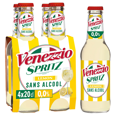 Cocktail Pétillant sans alcool Lemon Spritz VENEZZIO, 4x20cl