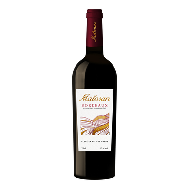 Vin rouge Bordeaux AOP MALESAN vieilli en fût de chêne, bouteille de 75cl