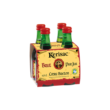 Cidre brut Guillet KERISAC, 5°, pack de 4 bouteilles de 25cl
