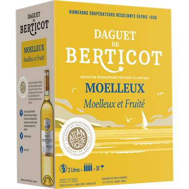 Vin blanc IGP de l'Atlantique blanc moelleux Daguet de Berticot bag inbox 3L
