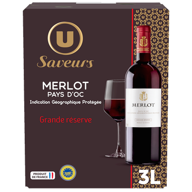 Vin rouge IGP Pays d'Oc Merlot grande réserve - Fontaine à vin 3L