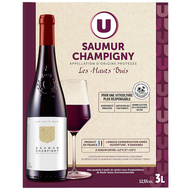 Saumur Champigny AOP rouge Les Hauts Buis U Bag in box 3 litres