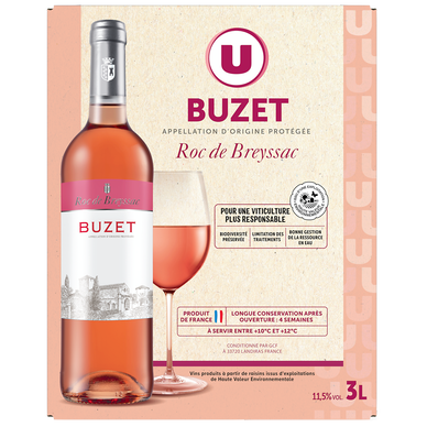 Vin rosé AOP Buzet Roc de Breyssac  fontaine à vin 3L