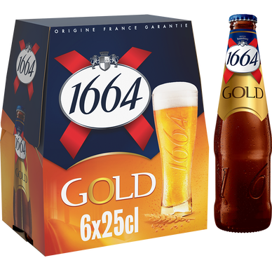 Bière blonde GOLD 1664 6,1° pack ble 6x25cl