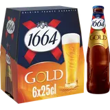 Bière blonde GOLD 1664 6,1° pack ble 6x25cl