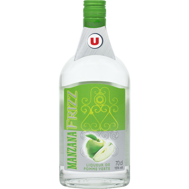 Liqueur Frizz saveur pomme, 15°, bouteille de 70cl