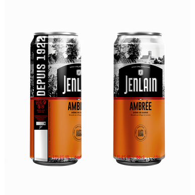 Bière ambrée l'originale JENLAIN, 7,5°, boite de 50cl