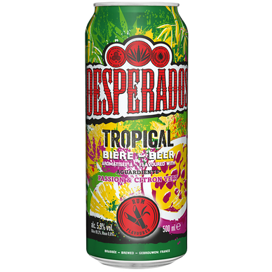 Bière au rhum fruit passion citron tropical DESPERADOS 5,9° boîte 50cl