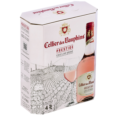 Vin rosé Côtes du Rhône AOP rosé CELLIER DES DAUPHINS prestige, fontaine à vin 3l