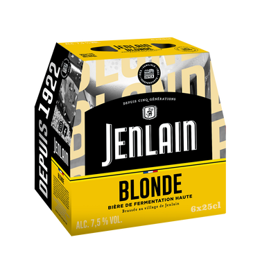 Bière blonde JENLAIN, 7,5° pack de 6x25cl