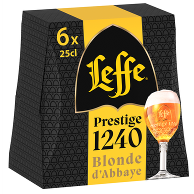 Bière blonde LEFFE PRESTIGE, 8,5° - bouteille 6x25cl