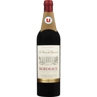 Vin AOP rouge Bordeaux rouge Chevalier de Landerac élevé fûts chêne, bouteille 75cL