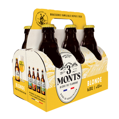 Bière blonde 3 Monts 8,5° en pack 6x33cL