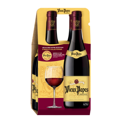 VIN COMMUNAUTE EUROPEENNE ROUGE VIEUX PAPES 4x75CL
