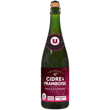 Cidre framboise Les Festifs 2,5° bouteille verre 75cl