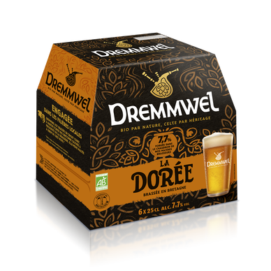 Bière DREMMWEL dorée bio 7,7°6x25cl