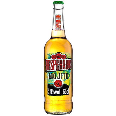 Bière aromatisée à la tequila menthe et citron vert DESPERADOS Mojito,bouteille en verre de 65cl