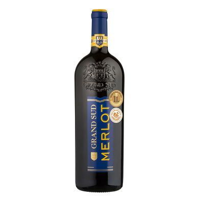 Vin rouge IGP de Pays d'Oc Merlot Grand Sud, 1l