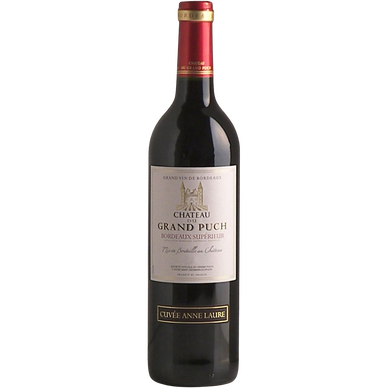 Vin rouge AOP Bordeaux Supérieur château du Grand Puch Cuvée Anne Laure, bouteille de 75cl