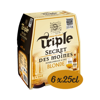 Bière blonde triple Secret Des Moines 8° 6x25cl