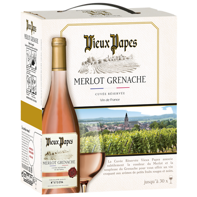 Grenache Merlot rosé Vieux Papes Fontaine à vin 3 litres