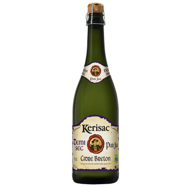 Cidre pur jus KERISAC demi-sec IGP, 4,5°, 75cl