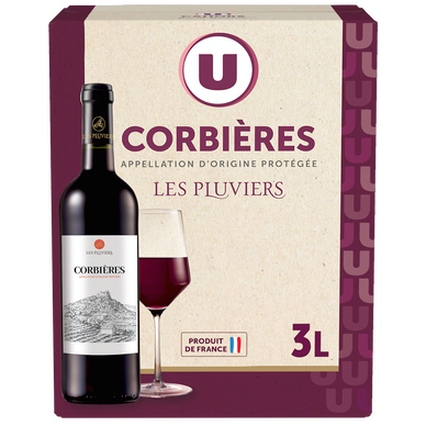Corbières AOP rouge Les Pluviers U le bib de 3 litres