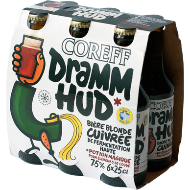 Bière blonde cuivrée DRAMM HUD 7,5° - Pack bouteilles 6x25cl