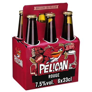 Bière rouge aux cerises griottes non-filtrée PELICAN - 7,5° - 6x33cl