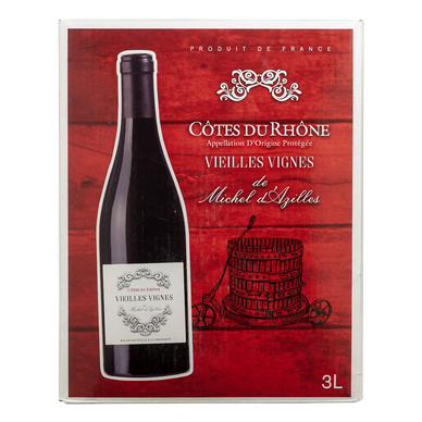 Vin rouge Côtes du Rhône vieilles vignes AOP rouge Michel Azilles bib3 litres