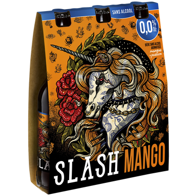 Bière sans alcool aromatisée mangue et passion SLASH 0° - Bouteilles 3x33cl