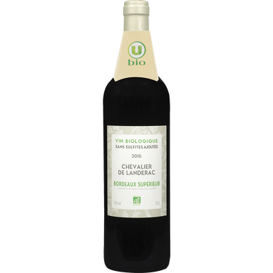 Vin rouge Bordeaux supérieur AOP Chevalier de Landerac -75cl
