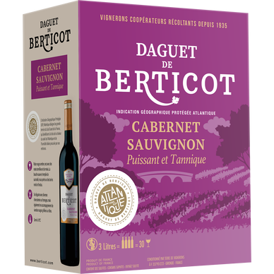 Vin rouge IGP de l'Atlantique rouge Daguet de Berticot bag in box 3L