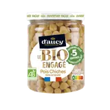 Pois chiches sans sel ajouté bio D'AUCY - Bocal 340g
