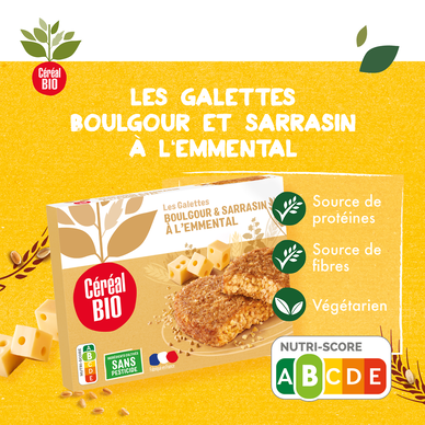 Galette Boulgour, Sarrasin et Emmental CEREAL BIO - 200g