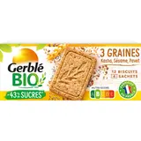 Biscuits 3 graines kasha sésame pavot bio -43% sucre GERBLE 132g